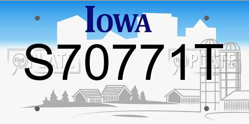 S70771T Iowa License Plate