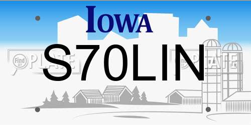 S70LIN Iowa License Plate