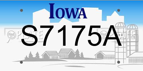 S7175A Iowa License Plate
