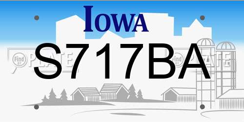 S717BA Iowa License Plate