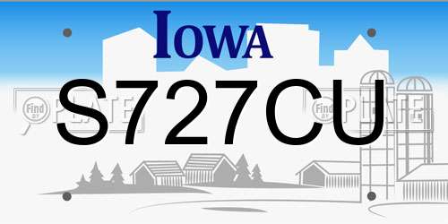 S727CU Iowa License Plate