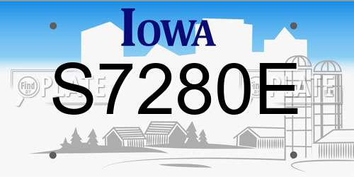 S7280E Iowa License Plate