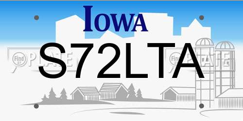 S72LTA Iowa License Plate