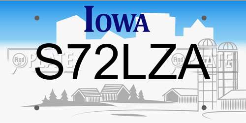 S72LZA Iowa License Plate