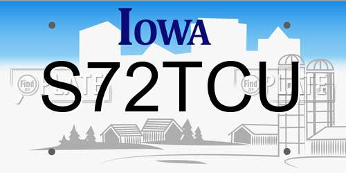 S72TCU Iowa License Plate