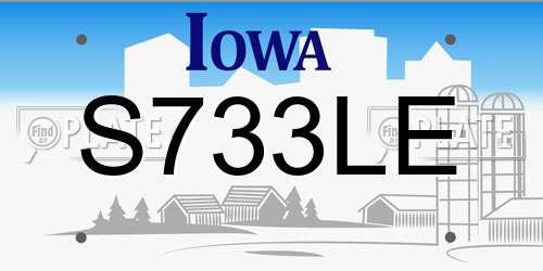 S733LE Iowa License Plate
