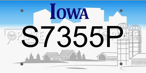 S7355P Iowa License Plate