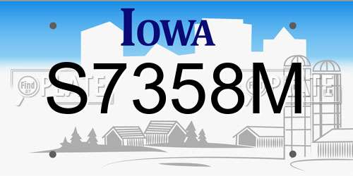 S7358M Iowa License Plate