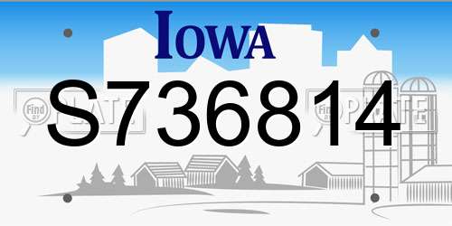 S736814 Iowa License Plate