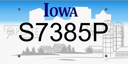 S7385P Iowa License Plate