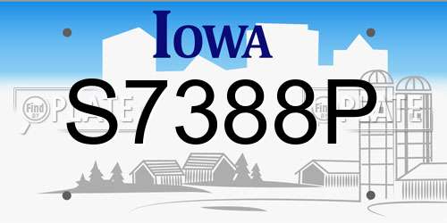 S7388P Iowa License Plate