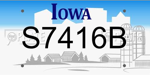 S7416B Iowa License Plate