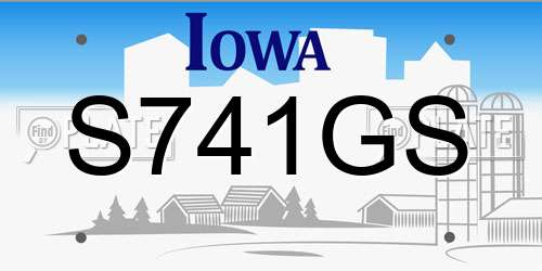 S741GS Iowa License Plate
