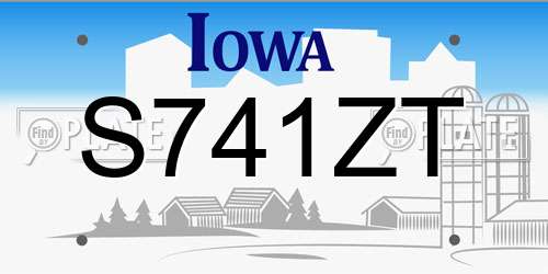 S741ZT Iowa License Plate