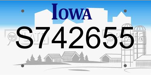 S742655 Iowa License Plate