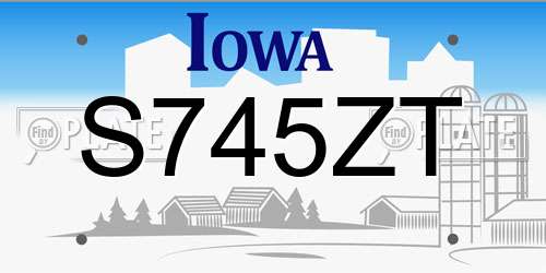 S745ZT Iowa License Plate