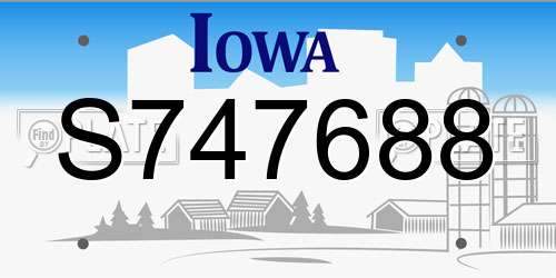 S747688 Iowa License Plate