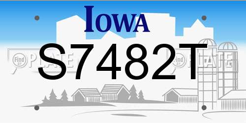 S7482T Iowa License Plate