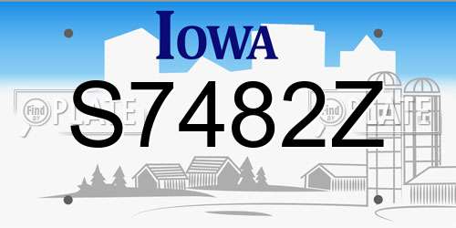 S7482Z Iowa License Plate