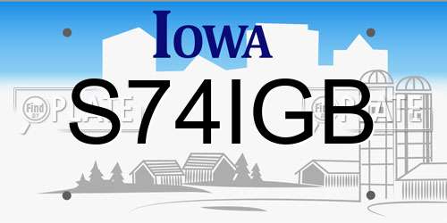 S74IGB Iowa License Plate
