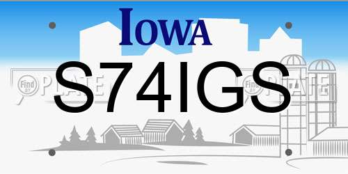 S74IGS Iowa License Plate