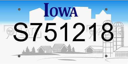 S751218 Iowa License Plate
