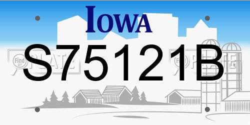 S75121B Iowa License Plate