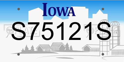 S75121S Iowa License Plate