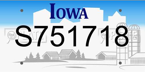 S751718 Iowa License Plate