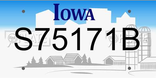 S75171B Iowa License Plate