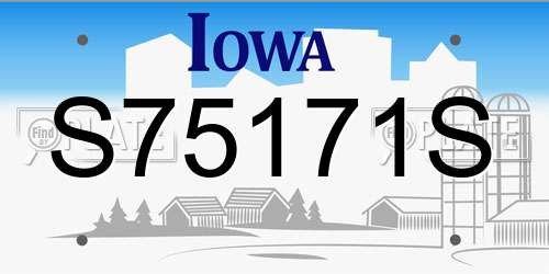 S75171S Iowa License Plate