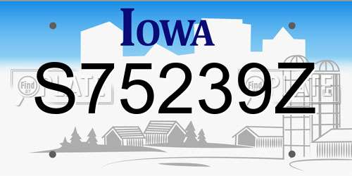 S75239Z Iowa License Plate