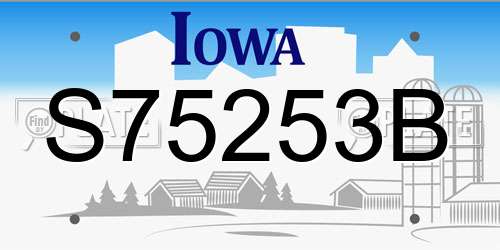 S75253B Iowa License Plate