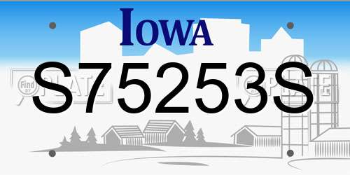 S75253S Iowa License Plate