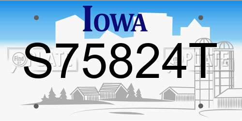 S75824T Iowa License Plate