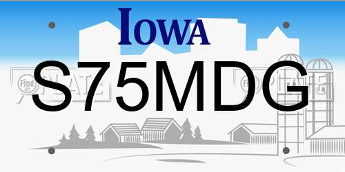 S75MDG Iowa License Plate