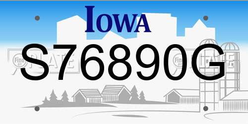 S76890G Iowa License Plate