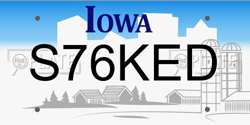S76KED Iowa License Plate