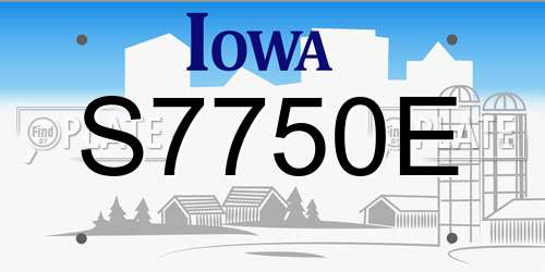 S7750E Iowa License Plate