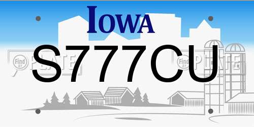 S777CU Iowa License Plate