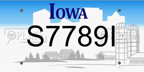 S7789I Iowa License Plate