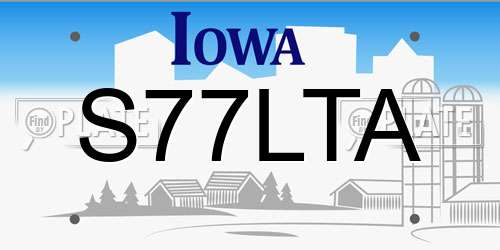 S77LTA Iowa License Plate