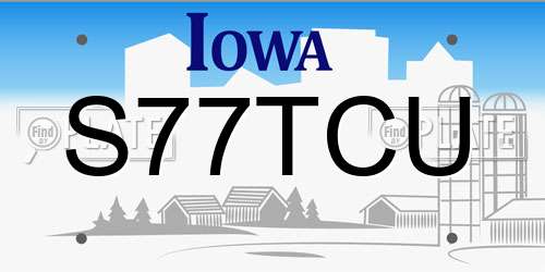 S77TCU Iowa License Plate