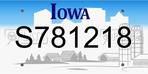 S781218 Iowa License Plate