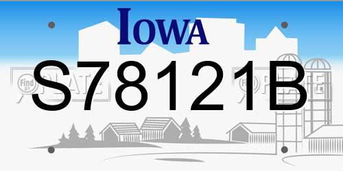 S78121B Iowa License Plate