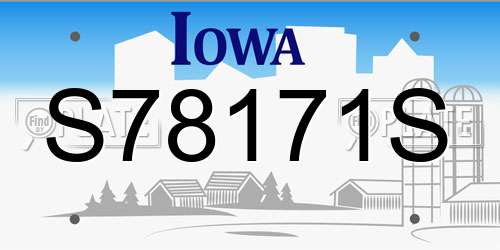 S78171S Iowa License Plate