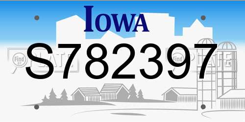 S782397 Iowa License Plate