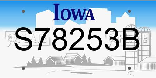 S78253B Iowa License Plate