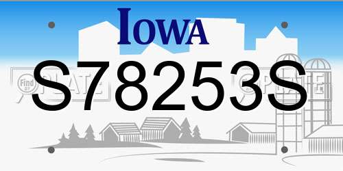 S78253S Iowa License Plate
