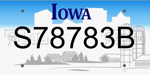 S78783B Iowa License Plate